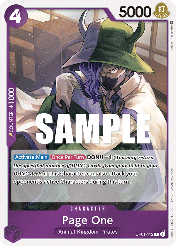 OP01-112 R ENG Page One Rare Character Card