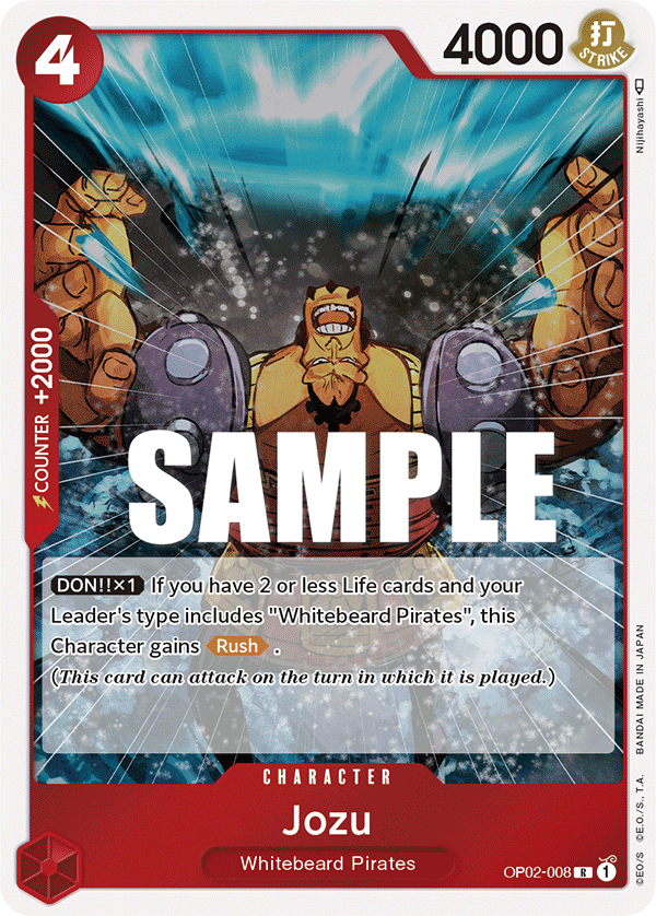 OP02-008 R ENG Jozu Rare Character Card