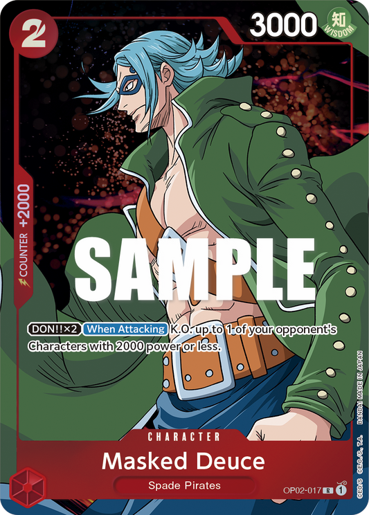 OP02-017 R ENG Masked Deuce Parallel Rare Character Card