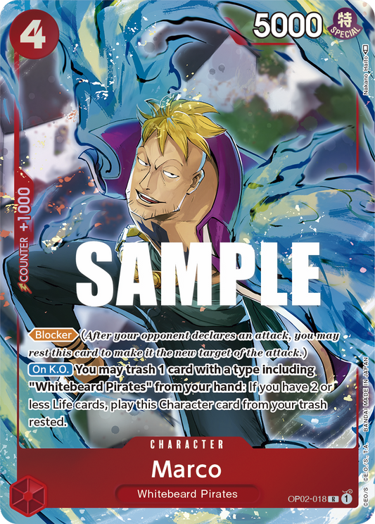 OP02-018 R ENG Marco Parallel Rare Character Card