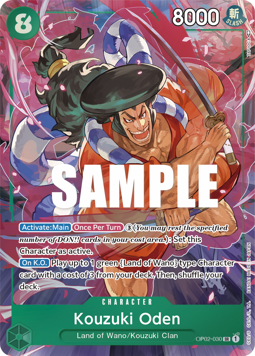 OP02-030 SR ENG Kouzuki Oden Parallel Super Rare Character Card