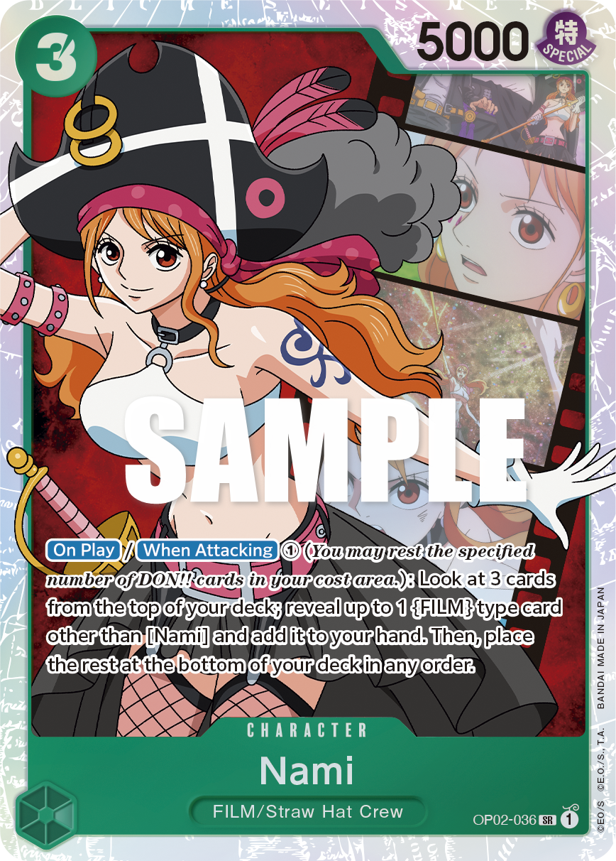 OP02-036 SR ENG Nami Carte personnage Super Rare