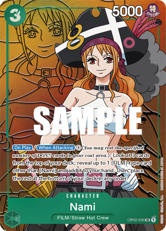 OP02-036 SR ENG Nami Parallel Super Rare Character Card