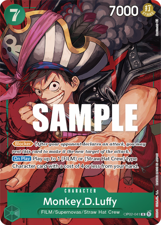 OP02-041 R ENG Monkey D. Luffy Parallel Rare Character Card