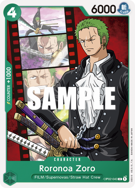 OP02-043 C ENG Roronoa Zoro Common Character Card