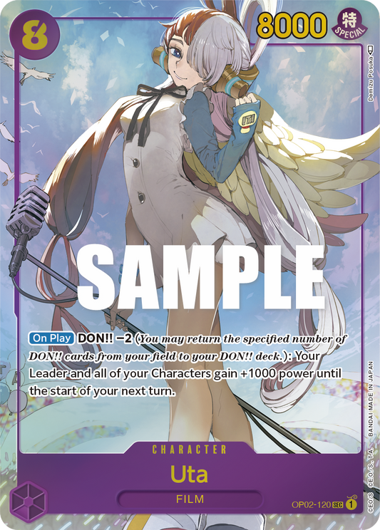 OP02-120 SEC ENG Uta Parallel Character Card Secret rare