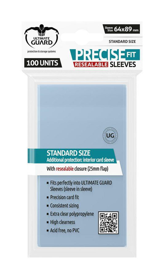 Ultimate Guard 100 Clear Precise-Fit Resealable Card Sleeves