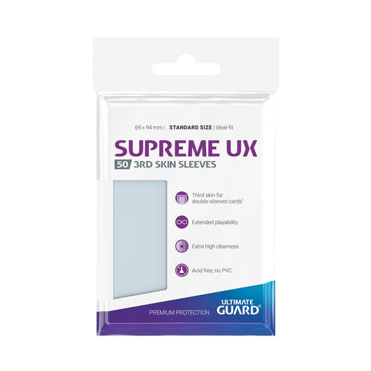 Ultimate Guard 50 Card Sleeves Supreme UX 3rd Skin Sleeves Standard Size Clear